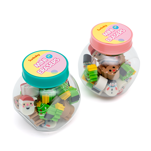 26215K Mini Christmas Erasers (Candy Jar Pack)